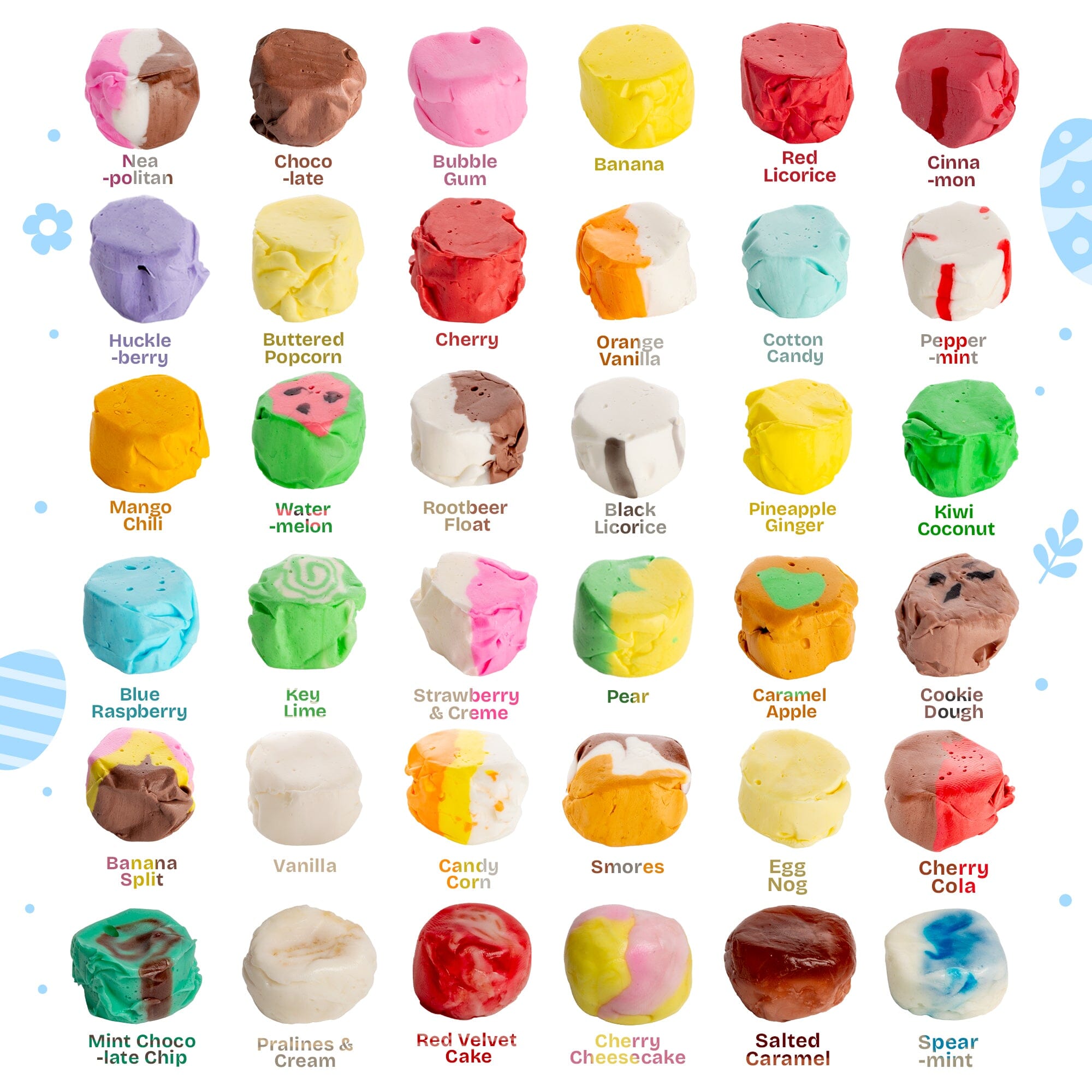 Snackathon Salt Water Taffy, Assorted Spring Mix, Soft & Chewy Gourmet Candy Bulk Snackathon 