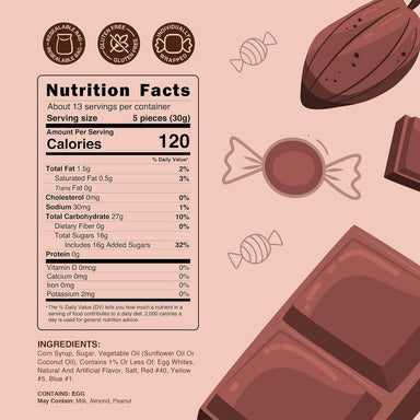 Snackathon Salt Water Taffy Single Flavor, Chocolate, Bulk Individually Wrapped Gourmet Candy, Soft & Chewy Sweet Treats, 15 oz Resealable Bag Snackathon 