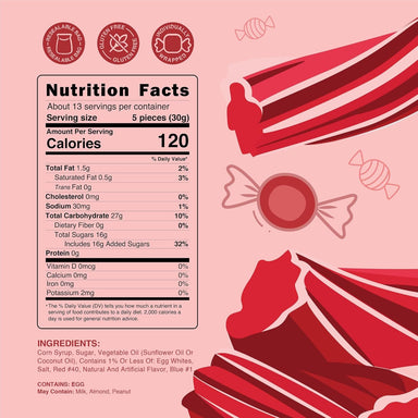 Snackathon Salt Water Taffy Single Flavor, Red Licorice, Bulk Individually Wrapped Gourmet Candy, Soft & Chewy Sweet Treats, 15 oz Resealable Bag Snackathon 