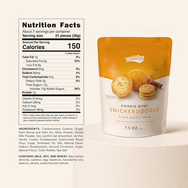 Snackathon Snickerdoodle Cookie Bites, Crispy Mini Cookie Balls Snackathon 