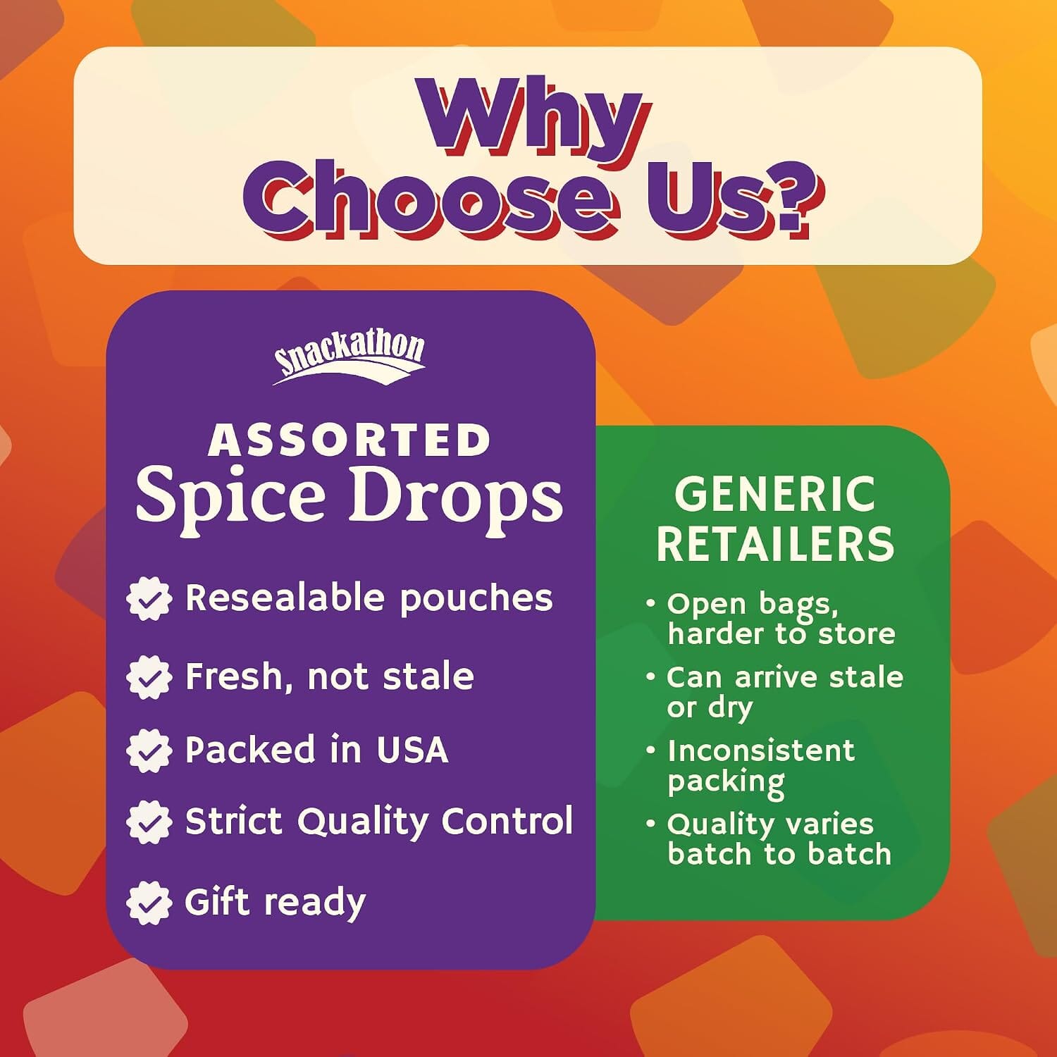 Snackathon Soft & Chewy Spice Drops, Assorted Spiced Gum Drops Candy Snackathon 
