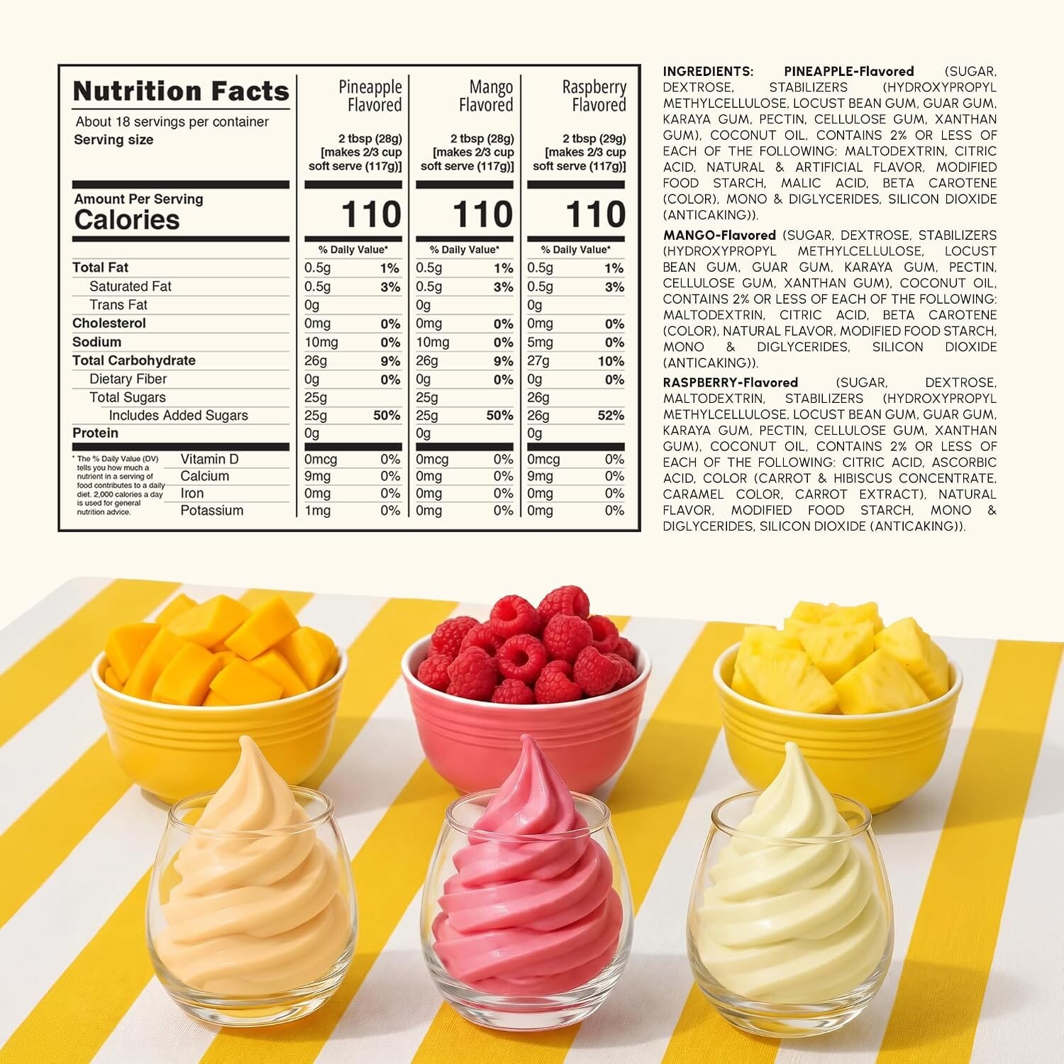 Snackathon Soft Serve Mix Variety Pack, 3 Sunshine Flavors, Makes 3 Quarts Snackathon 