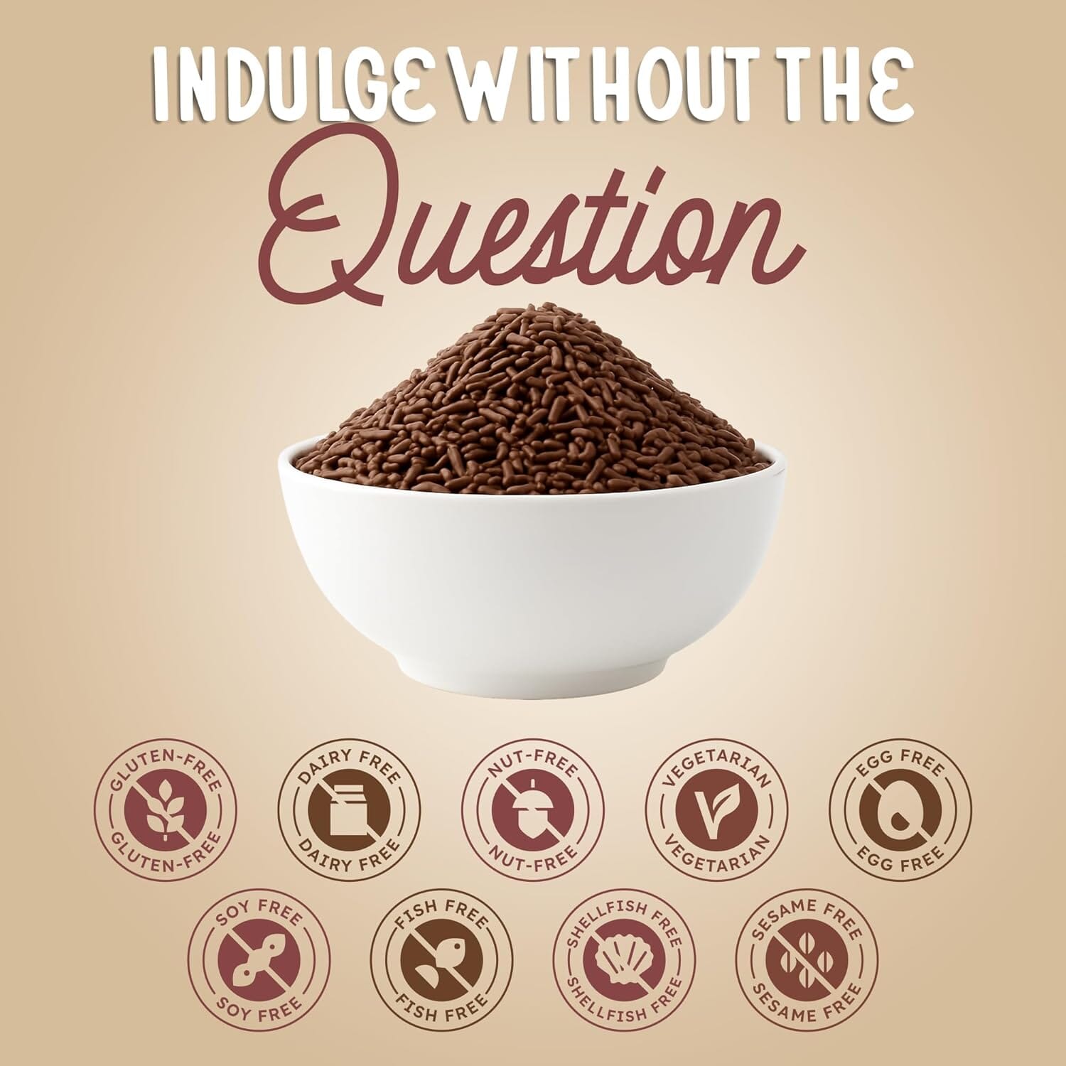 Snackathon Sprinkles for Baking & Decorating, Chocolate Sprinkles, 2.2 LB Bulk Brown Jimmies in Resealable Pouch Snackathon 