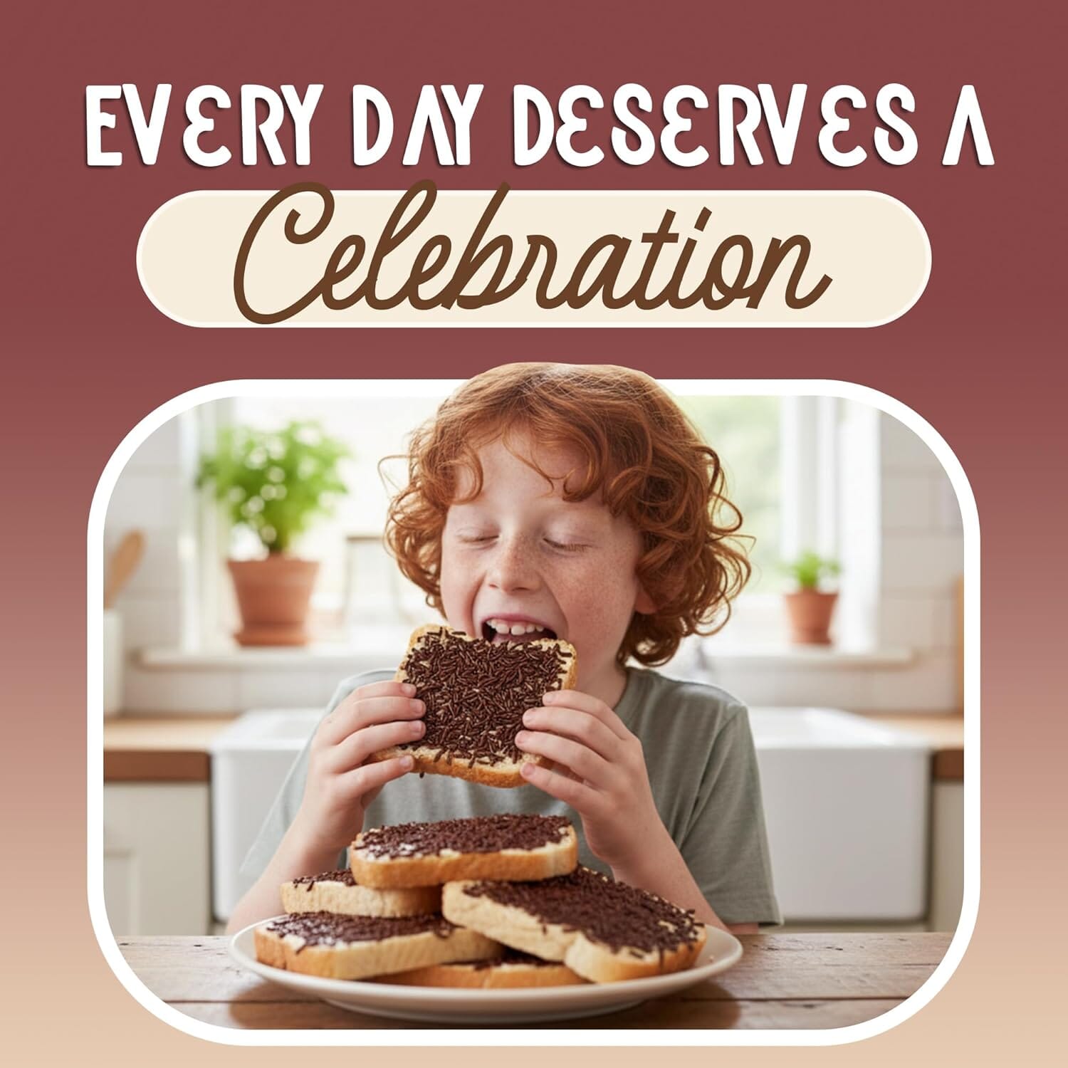 Snackathon Sprinkles for Baking & Decorating, Chocolate Sprinkles, 2.2 LB Bulk Brown Jimmies in Resealable Pouch Snackathon 