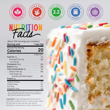 Snackathon Sprinkles for Baking & Decorating, Rainbow Sprinkles, 2.2 LB Bulk Rainbow Jimmies in Resealable Pouch Snackathon 