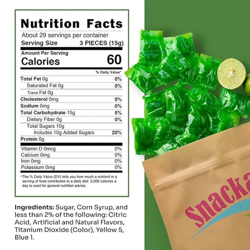 Snackathon Starlight Candy, Individually Wrapped, Key Lime Snackathon 