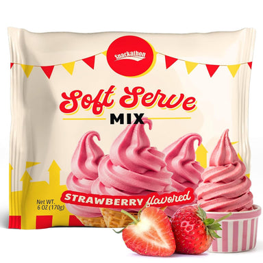 Snackathon Strawberry Soft Serve Mix, Dairy Free Powder Snackathon Strawberry 1 Quart 
