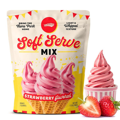 Snackathon Strawberry Soft Serve Mix, Dairy Free Powder Snackathon Strawberry 2 Quarts 