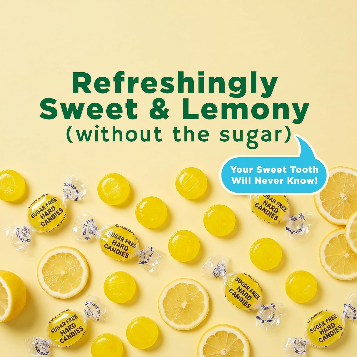 Snackathon Sugar Free Lemon Drops Hard Candy, Zero Sugar, Old Fashioned Candy Treats Snackathon 