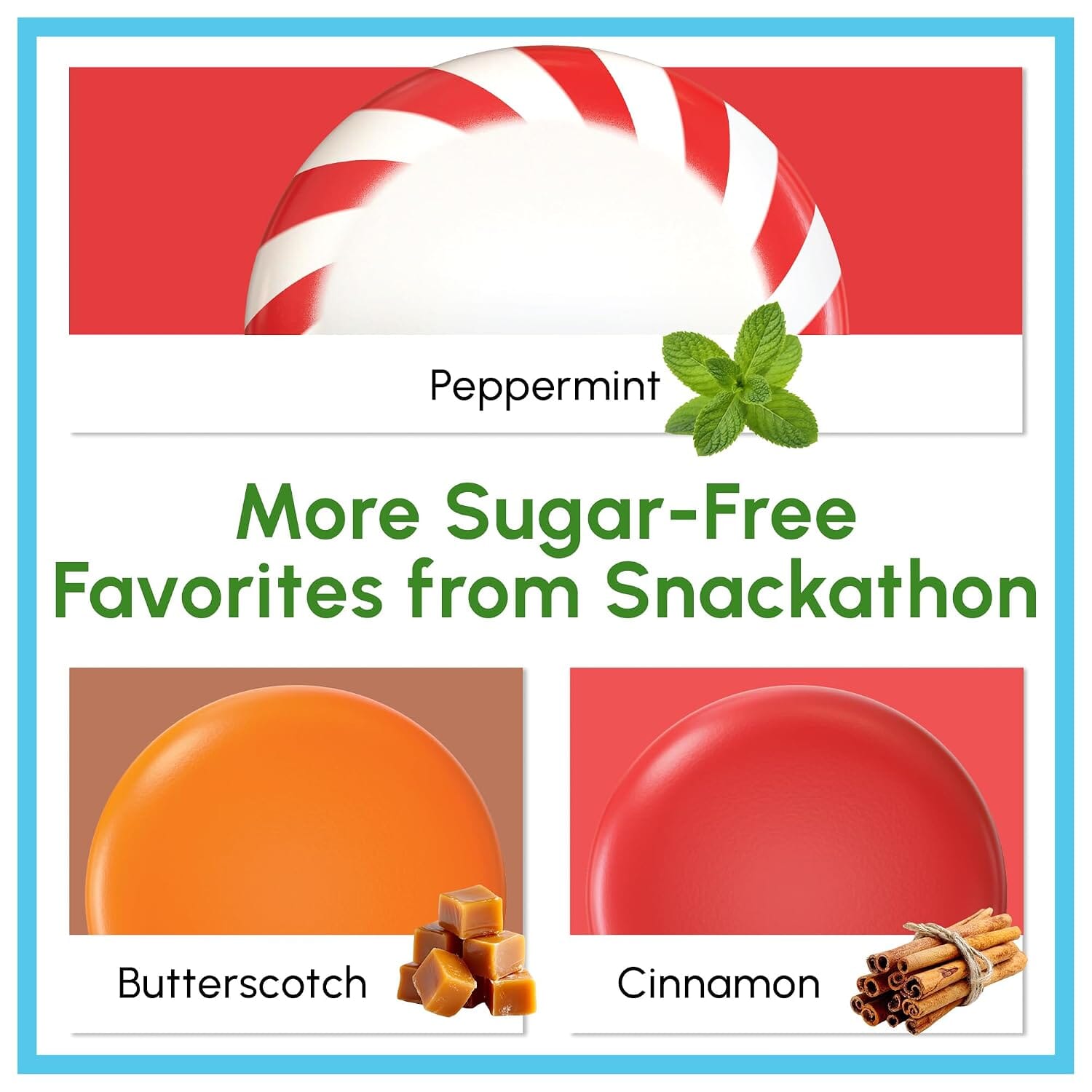Snackathon Sugar Free Spearmint Starlight Mints Hard Candy Snackathon 