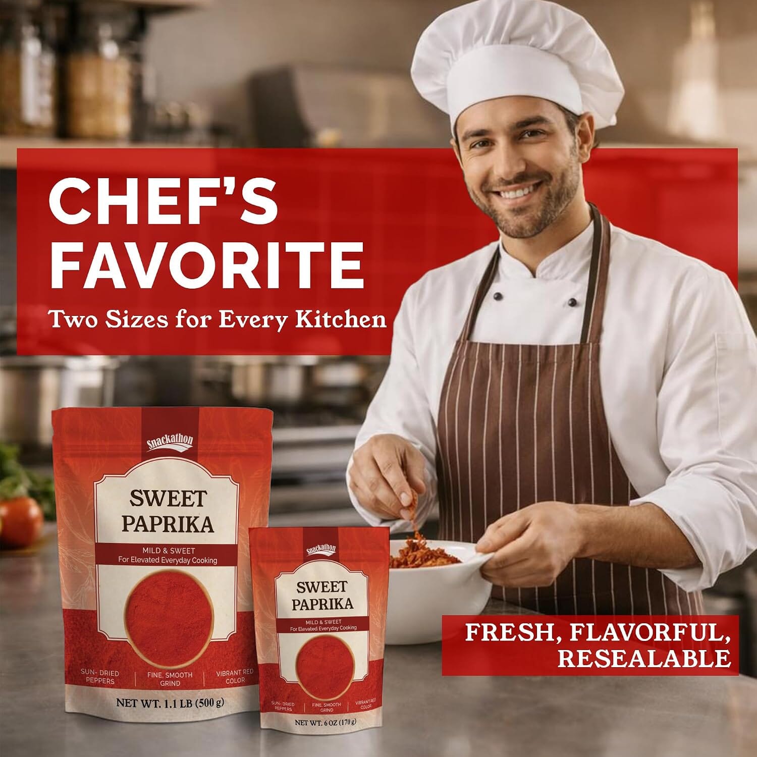 Snackathon Sweet Paprika Powder With Resealable Bulk Bag Snackathon 