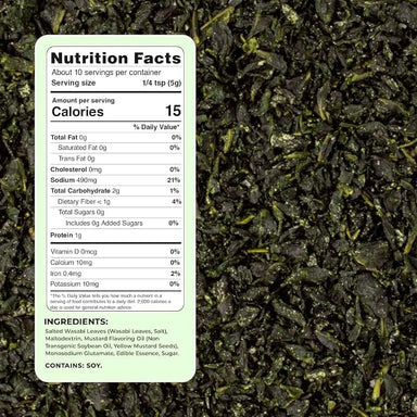 Snackathon Wasabi Furikake Rice Seasoning, 1.76 oz Jar, Real Wasabi Leaves East and Else 