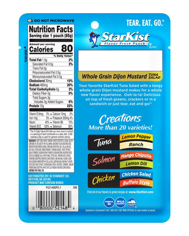 StarKist Tuna Creations, Whole Grain Dijon Mustard Tuna Salad, 12g Protein, 3 Ounce StarKist 