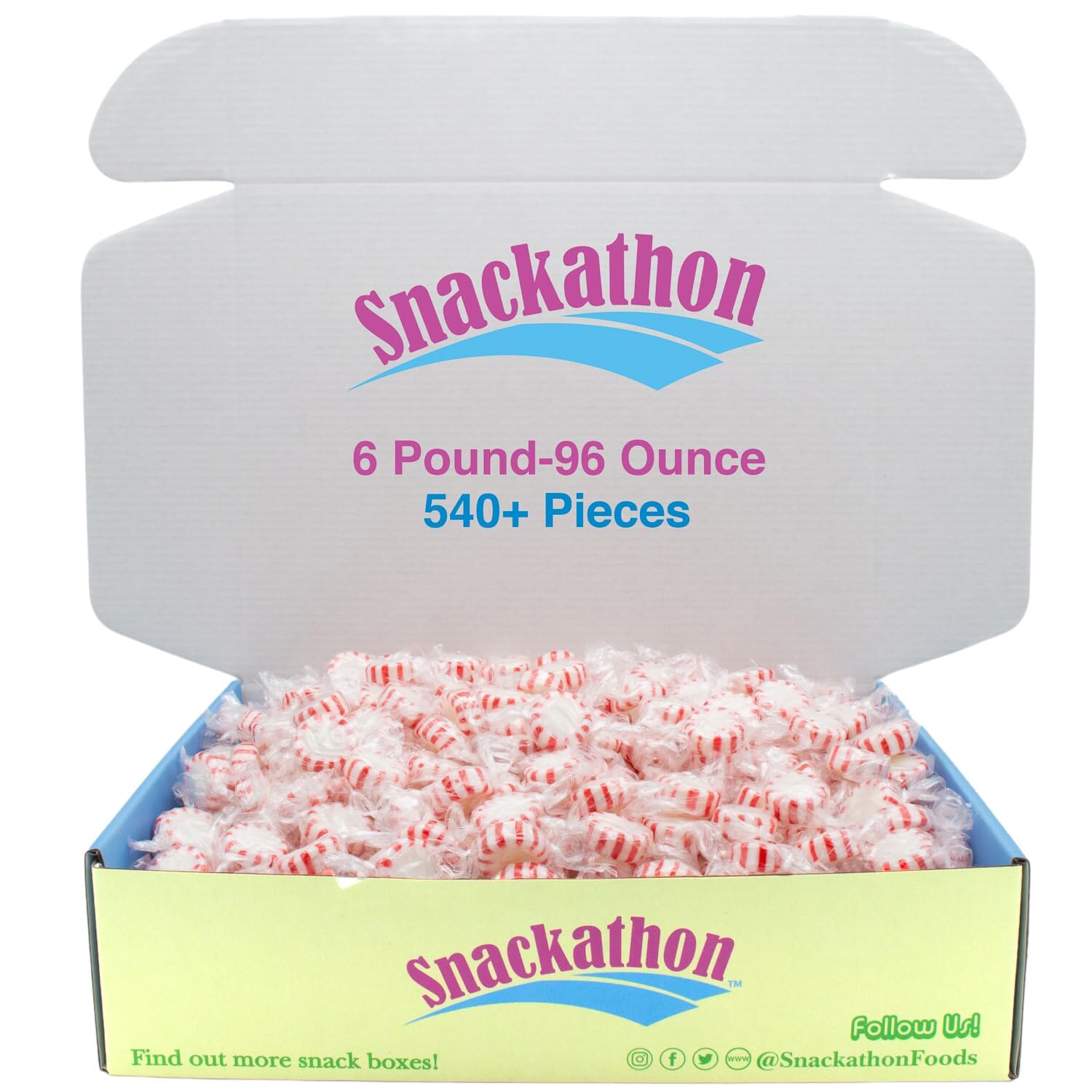 Starlight Candy, Peppermint, Individually Wrapped Snackathon 6 Pound Peppermint 