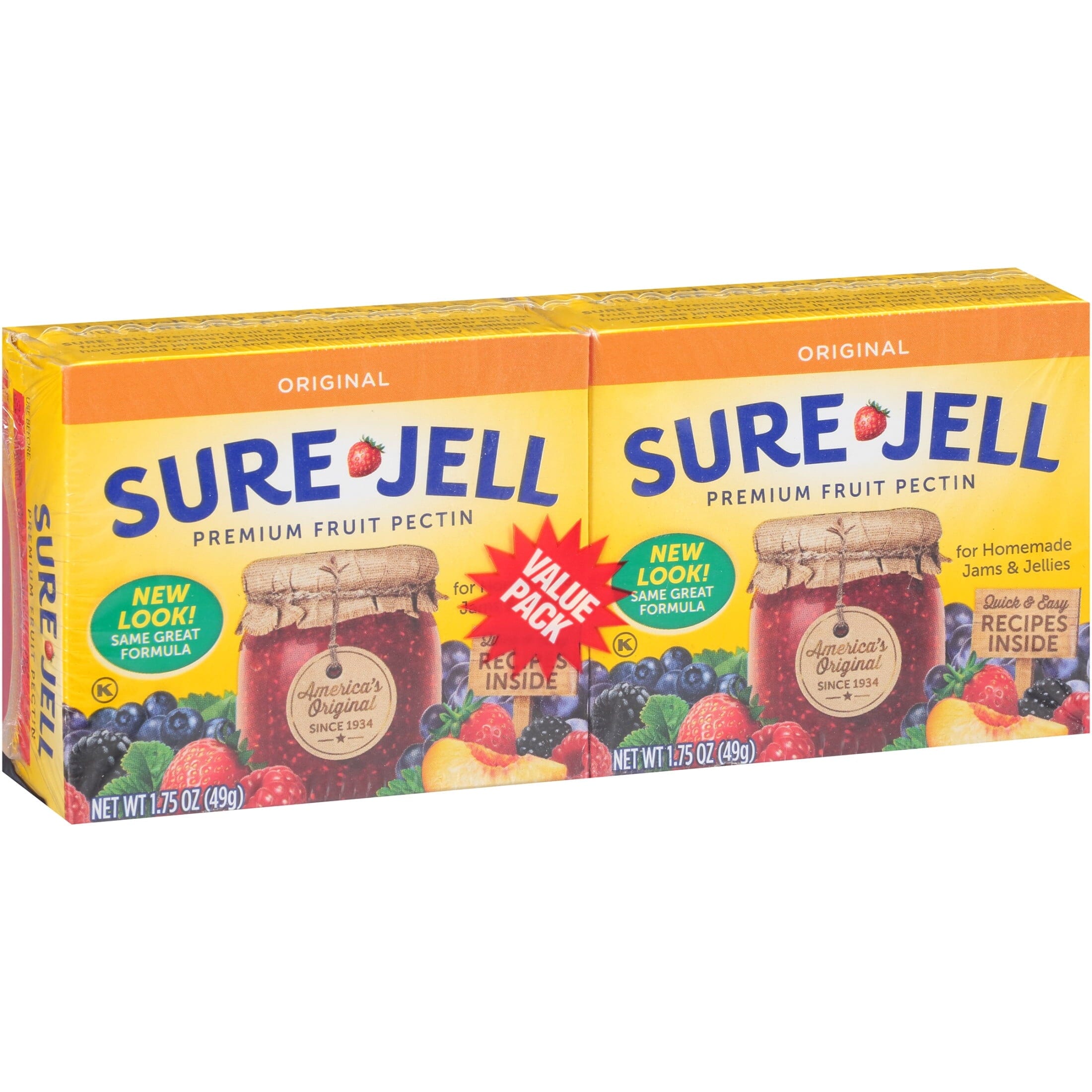 Sure-Jell Original Fruit Pectin Value Pack, Bulk Canning Supplies for Homemade Jam and Jelly, 2-Pack 1.75 oz Boxes Sure-Jell 