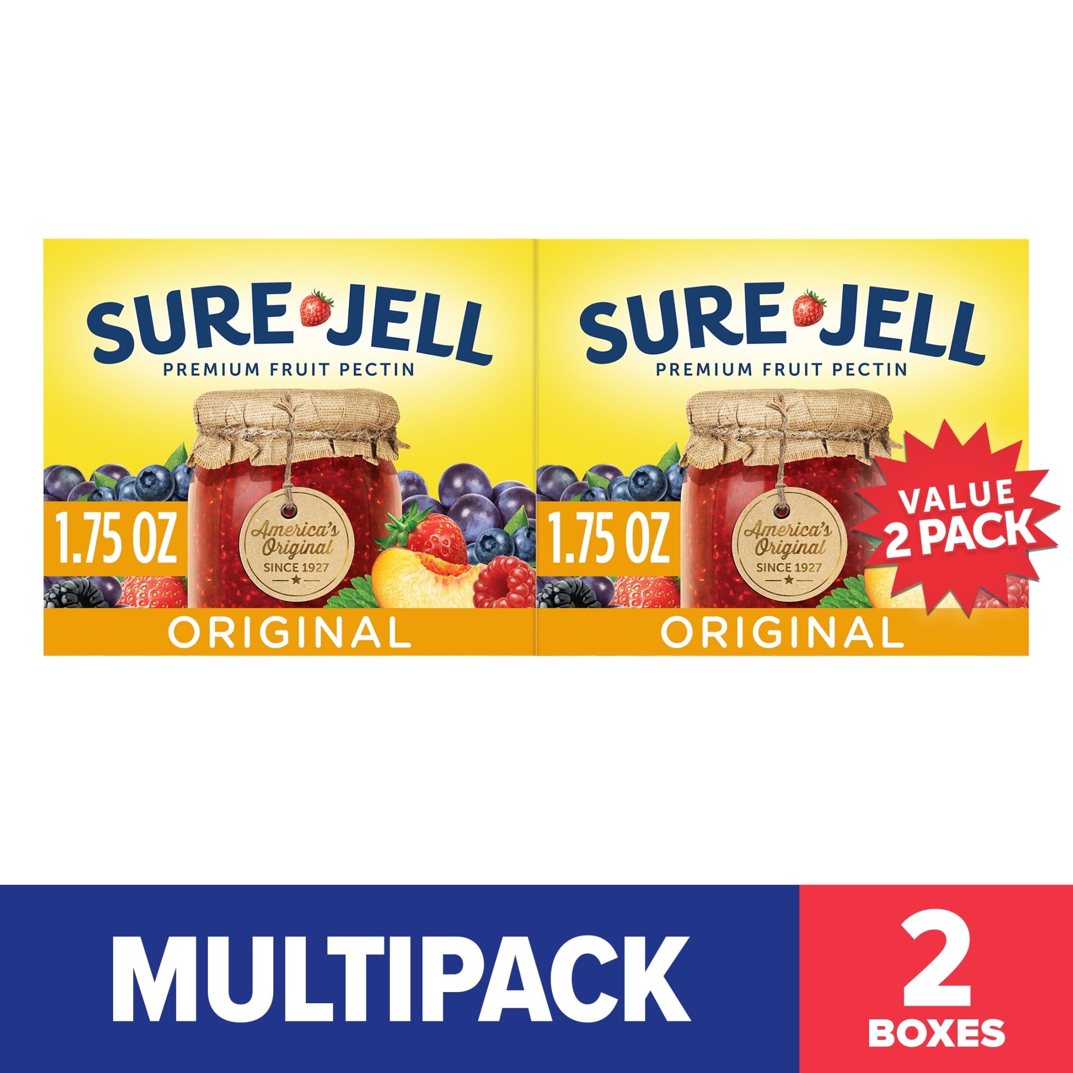 Sure-Jell Original Fruit Pectin Value Pack, Bulk Canning Supplies for Homemade Jam and Jelly, 2-Pack 1.75 oz Boxes Sure-Jell 3.5 oz Single 