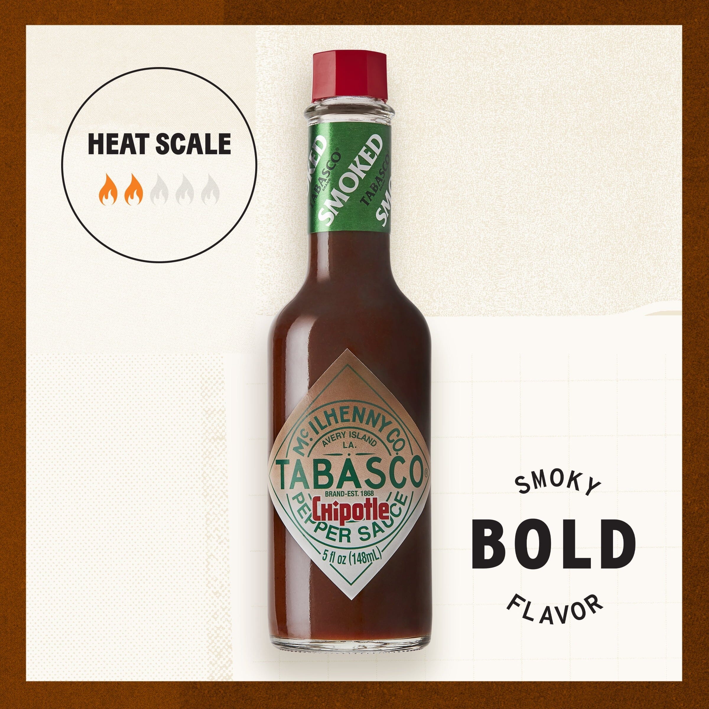Tabasco Chipotle Pepper Sauce, 5 oz Regular Glass Bottle Containing Liquid Hot Sauce, Gluten Free TABASCO 
