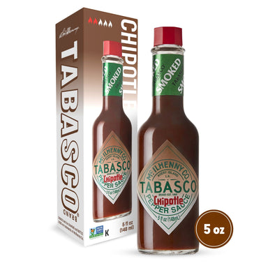 Tabasco Chipotle Pepper Sauce, 5 oz Regular Glass Bottle Containing Liquid Hot Sauce, Gluten Free TABASCO Single 