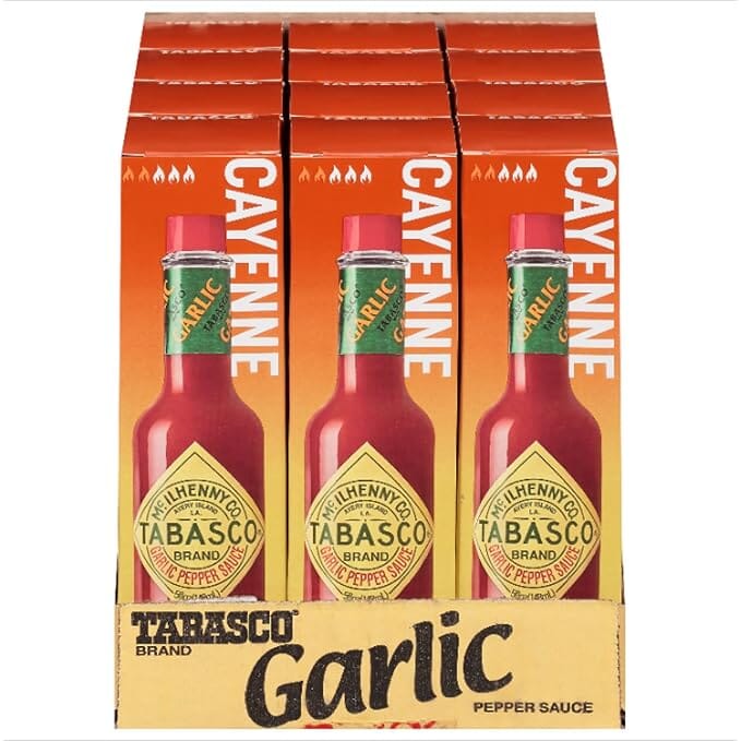 Tabasco Garlic Pepper Hot Sauce with Cayenne, Medium Heat, 5 fl oz TABASCO 6 Count 