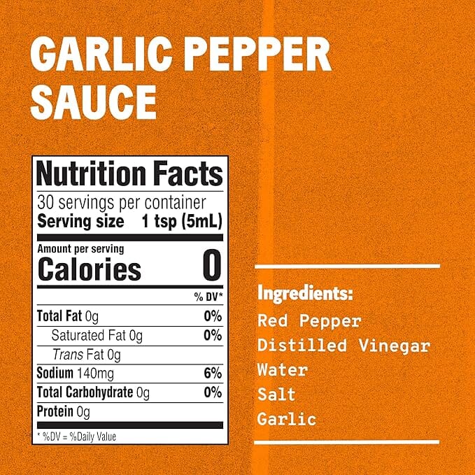 Tabasco Garlic Pepper Hot Sauce with Cayenne, Medium Heat, 5 fl oz TABASCO 