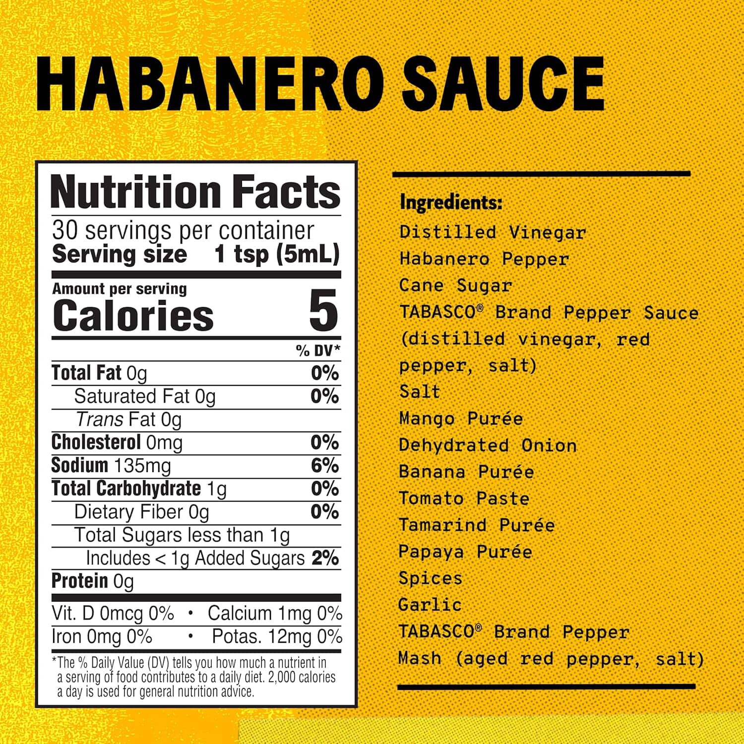 Tabasco Habanero Pepper Sauce, 2 Fluid Ounce Tabasco 