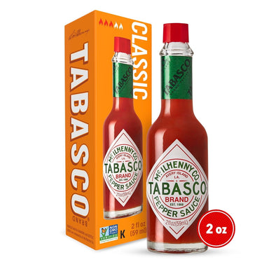Tabasco Original Red Pepper Sauce, 2 oz, Regular Glass Hot Sauce Bottle, Gluten Free TABASCO Single 