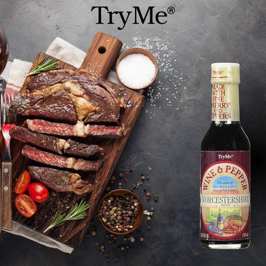 Try Me Wine and Pepper Worcestershire Sauce, 5oz Bottle (Pack of 1 or 6) Snackathon Foods 