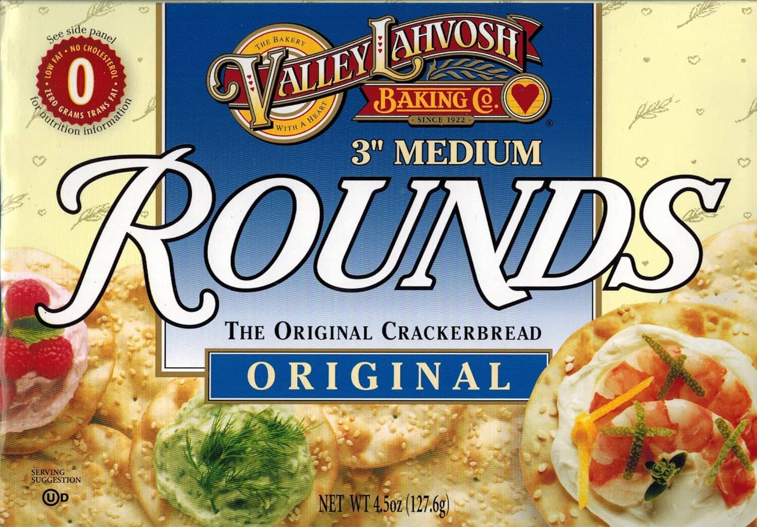 Valley Lahvosh Original Crackerbread Rounds, 4.5 oz (Pack of 6) Valley Lahvosh 