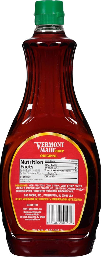 Vermont Maid Original Syrup, 24 Fluid Ounce Vermont Maid 