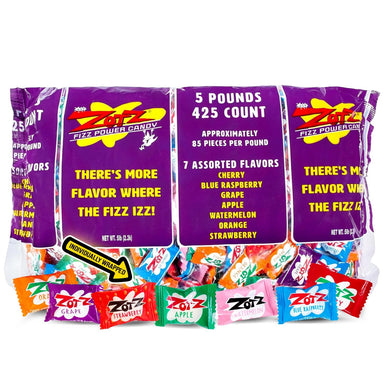 Zots Fizz Power Candy Assorted, 425 Count, 5 lb ZOTZ 