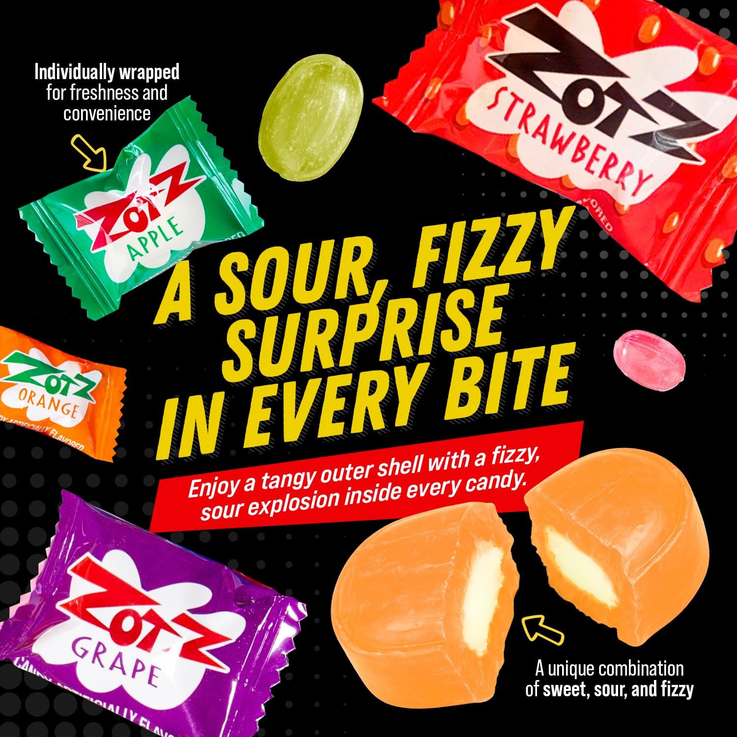 Zots Fizz Power Candy Assorted, 425 Count, 5 lb ZOTZ 