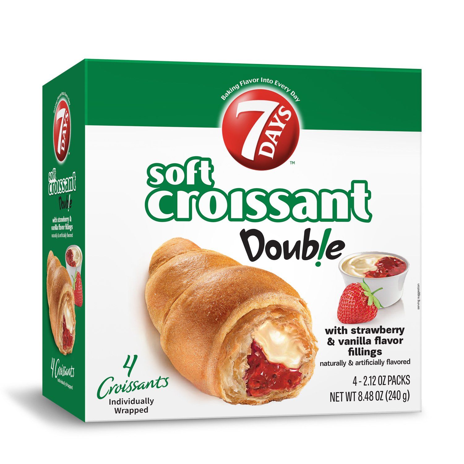 7 Days Soft Croissant 7 Days Stawberry & Vanilla 8.48 Ounce 