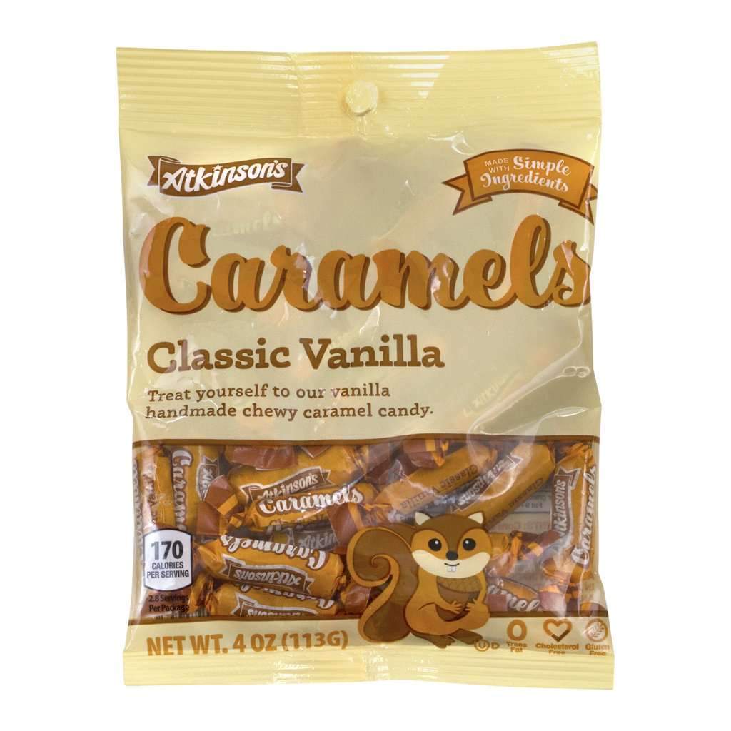 Atkinson's Caramels Candy Atkinson Candy Classic Vanilla 4 Ounce 
