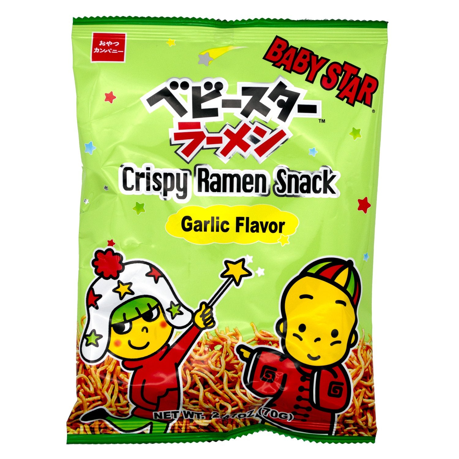 Baby Star Crispy Ramen Snacks Baby Star Garlic Flavor 2.47 Ounce 