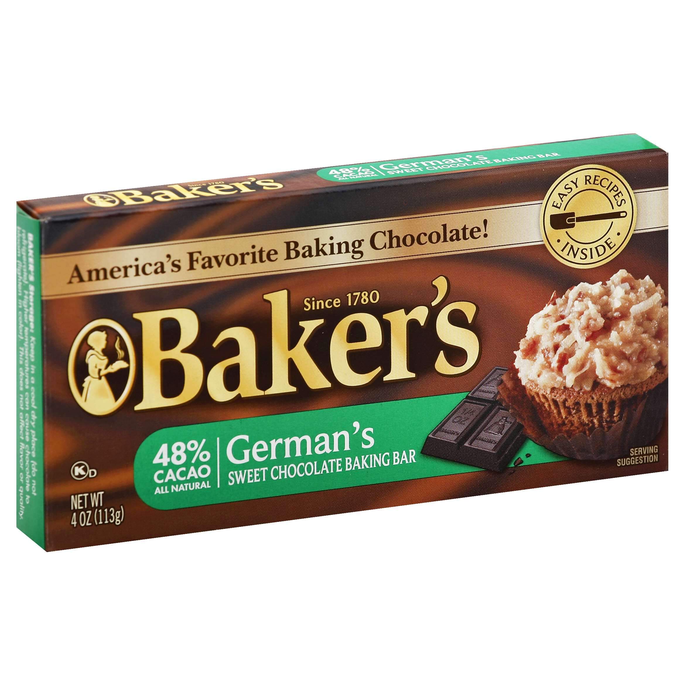 Baker's Chocolate Meltable Baker's German's 4 Ounce 