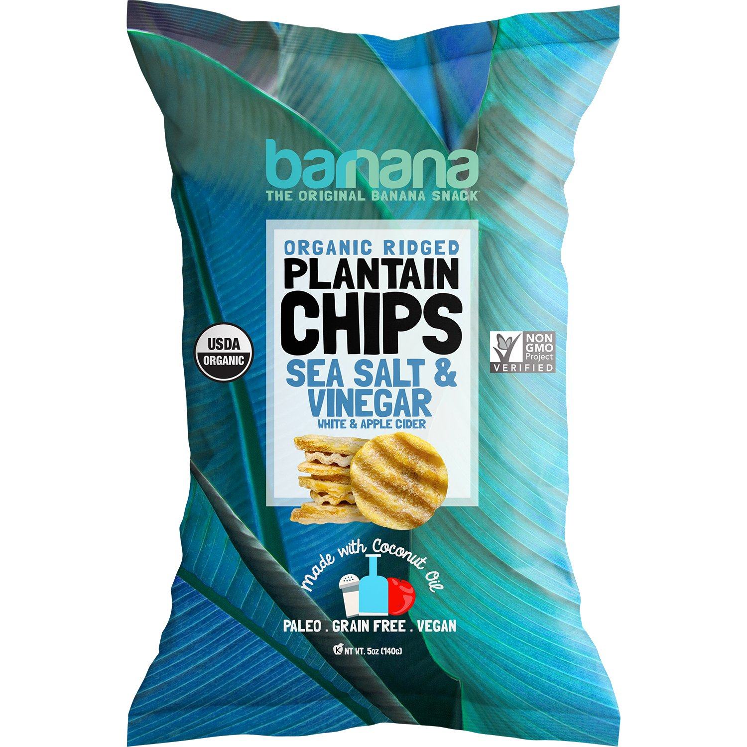 Barnana Organic Plantain Chips Barnana Sea Salt & Vinegar 5 Ounce 