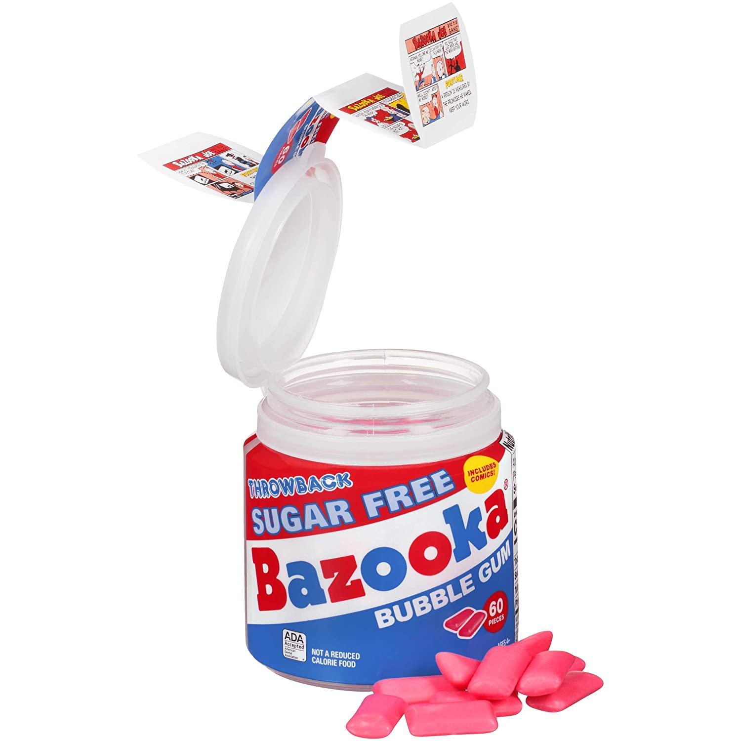 Bazooka Bubble Gum Snackathon Foods Sugar Free 3 Ounce (60 Pcs) 