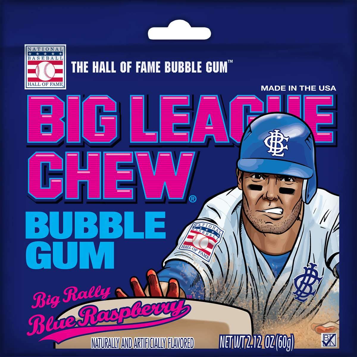 Big League Chew Bubble Gum Big League Chew Blue Raspberry 2.12 Ounce 