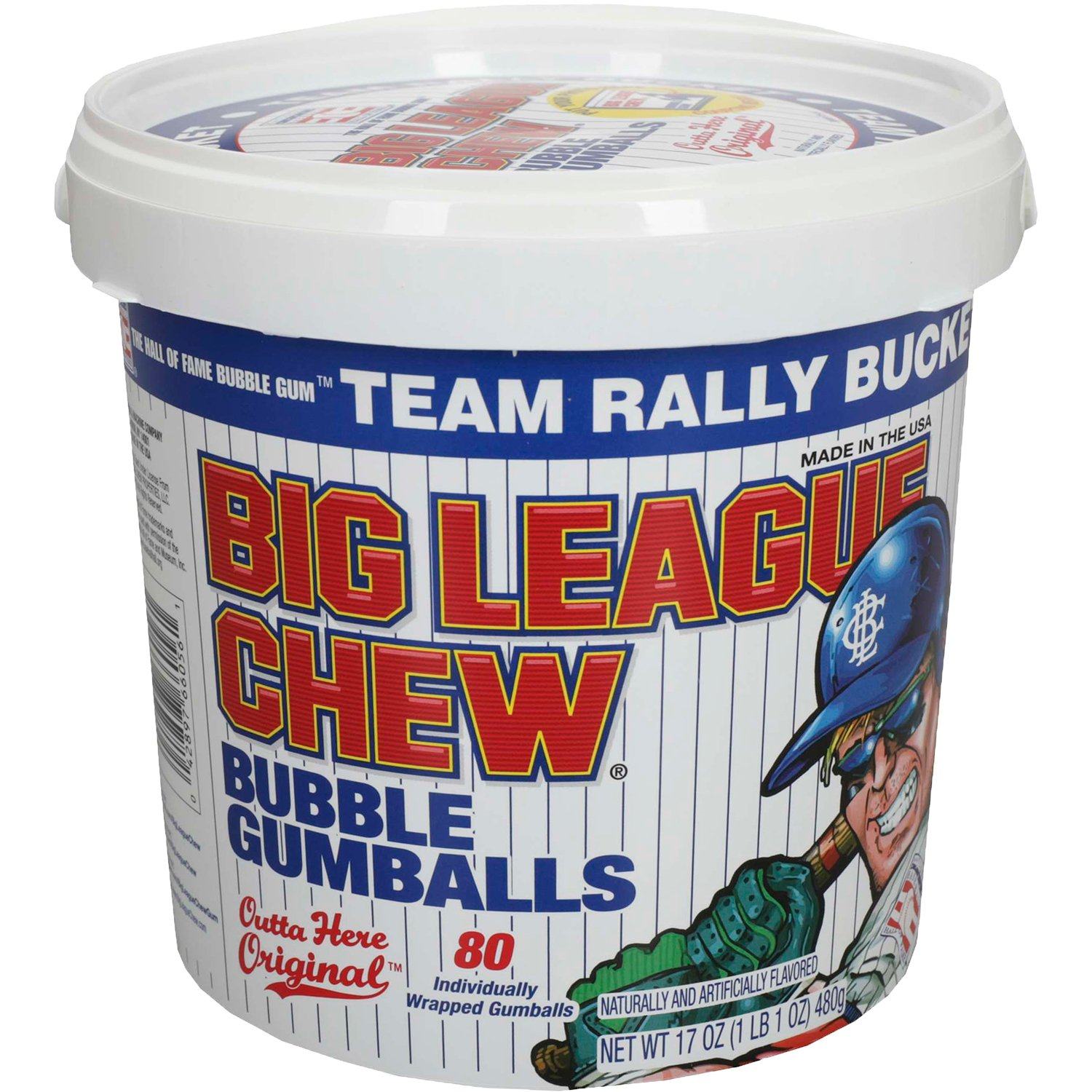 Big League Chew - Original Bubble Gum Flavor + 80pcs Individually Wrapped Gumballs + for Games, Concessions, Picnics & Parties