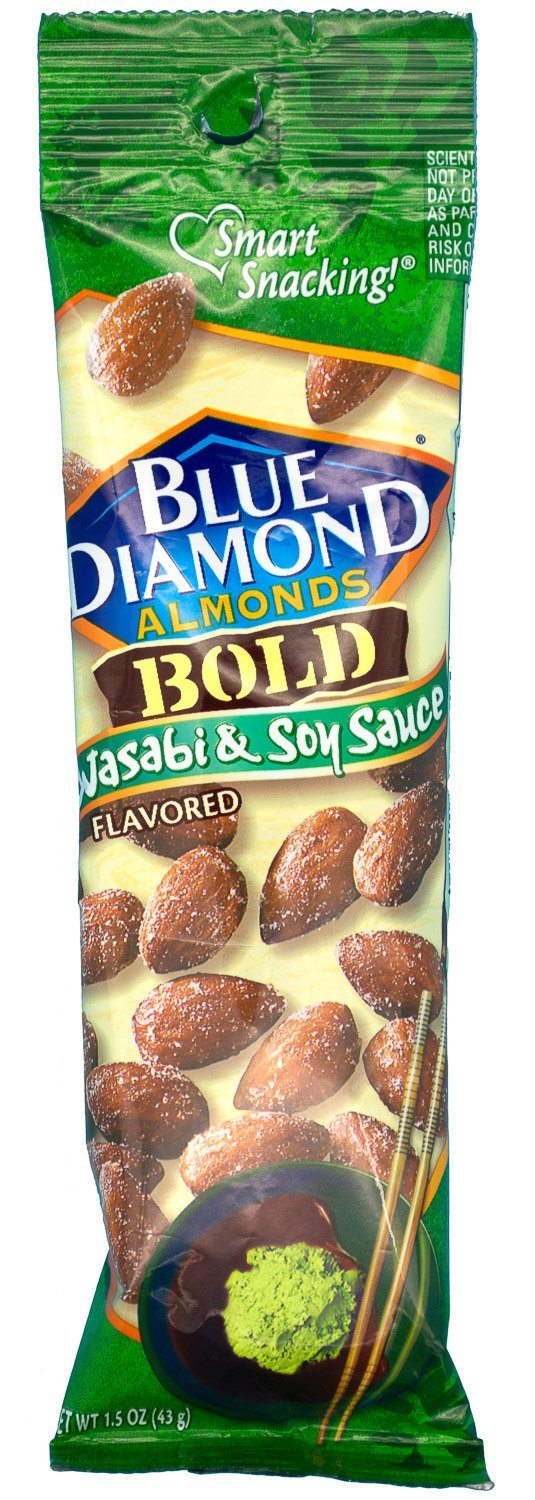 Blue Diamond Almonds, Bold Wasabi & Soy, 1.5 Ounce Blue Diamond Almonds 