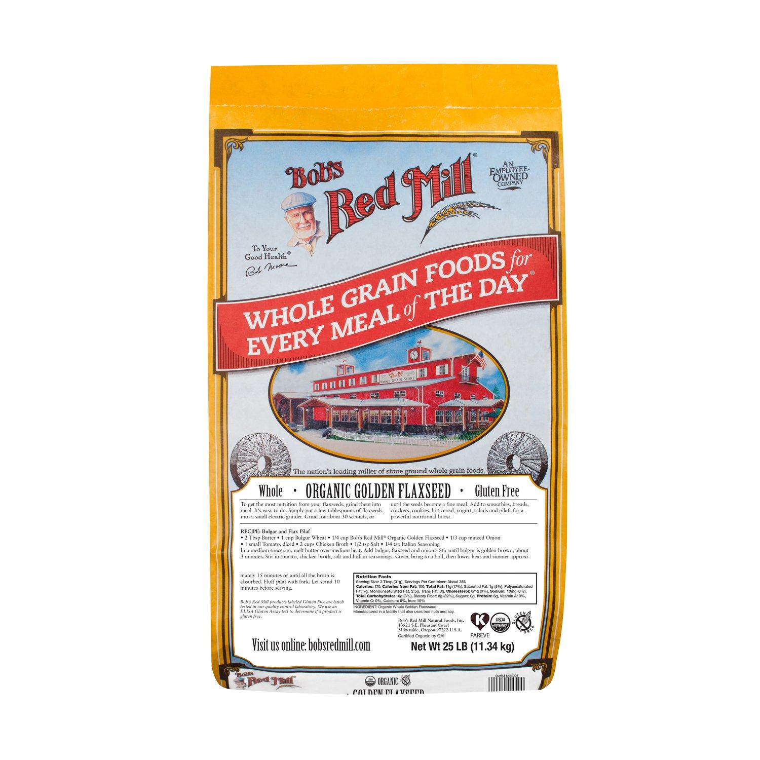 Bob's Red Mill Flaxseed Bob's Red Mill Organic Golden 25 Pound 