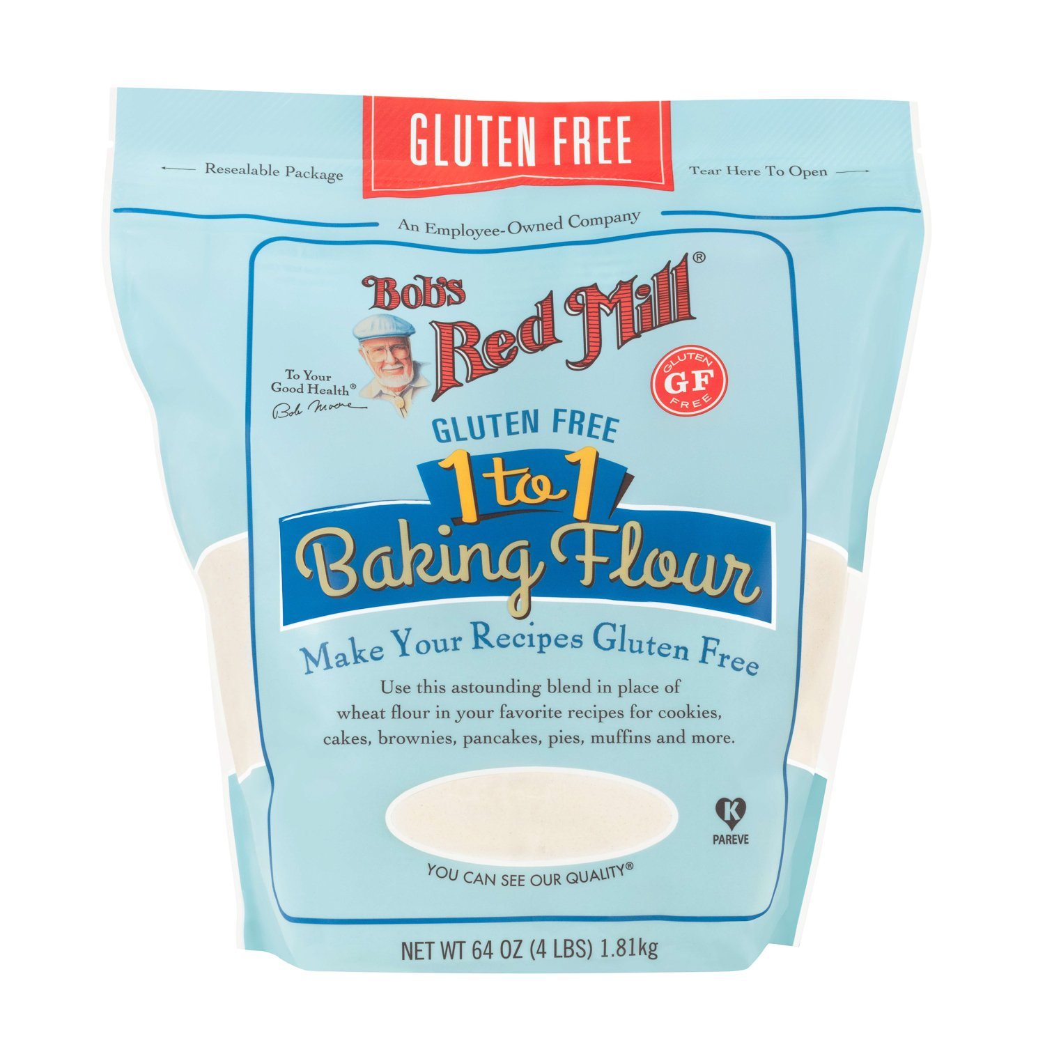 Bob's Red Mill Gluten Free 1-to-1 Baking Flour Bob's Red Mill 44 Ounce 