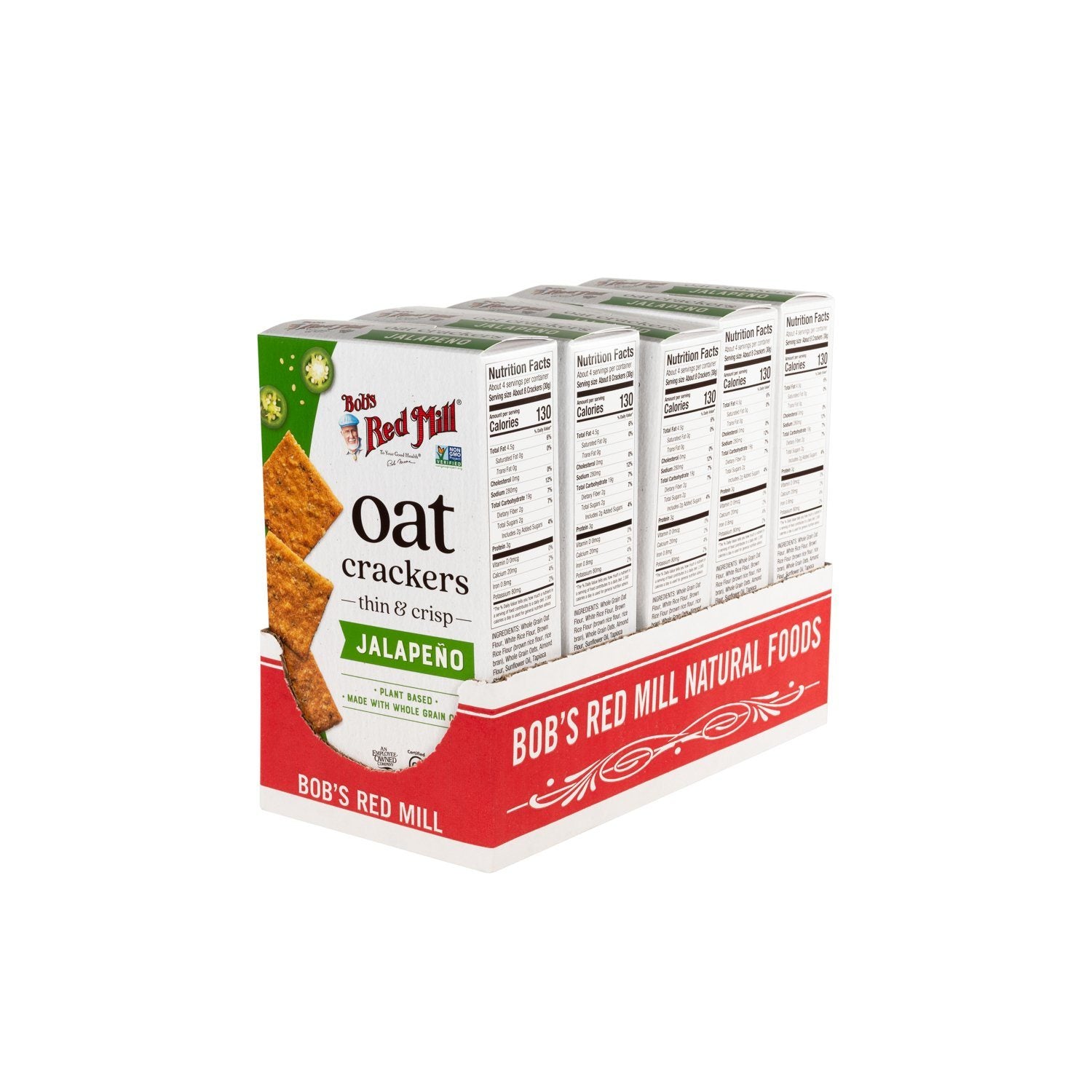 Bob's Red Mill Oat Crackers Bob's Red Mill Jalapeno 4.25 Oz-5 Count 