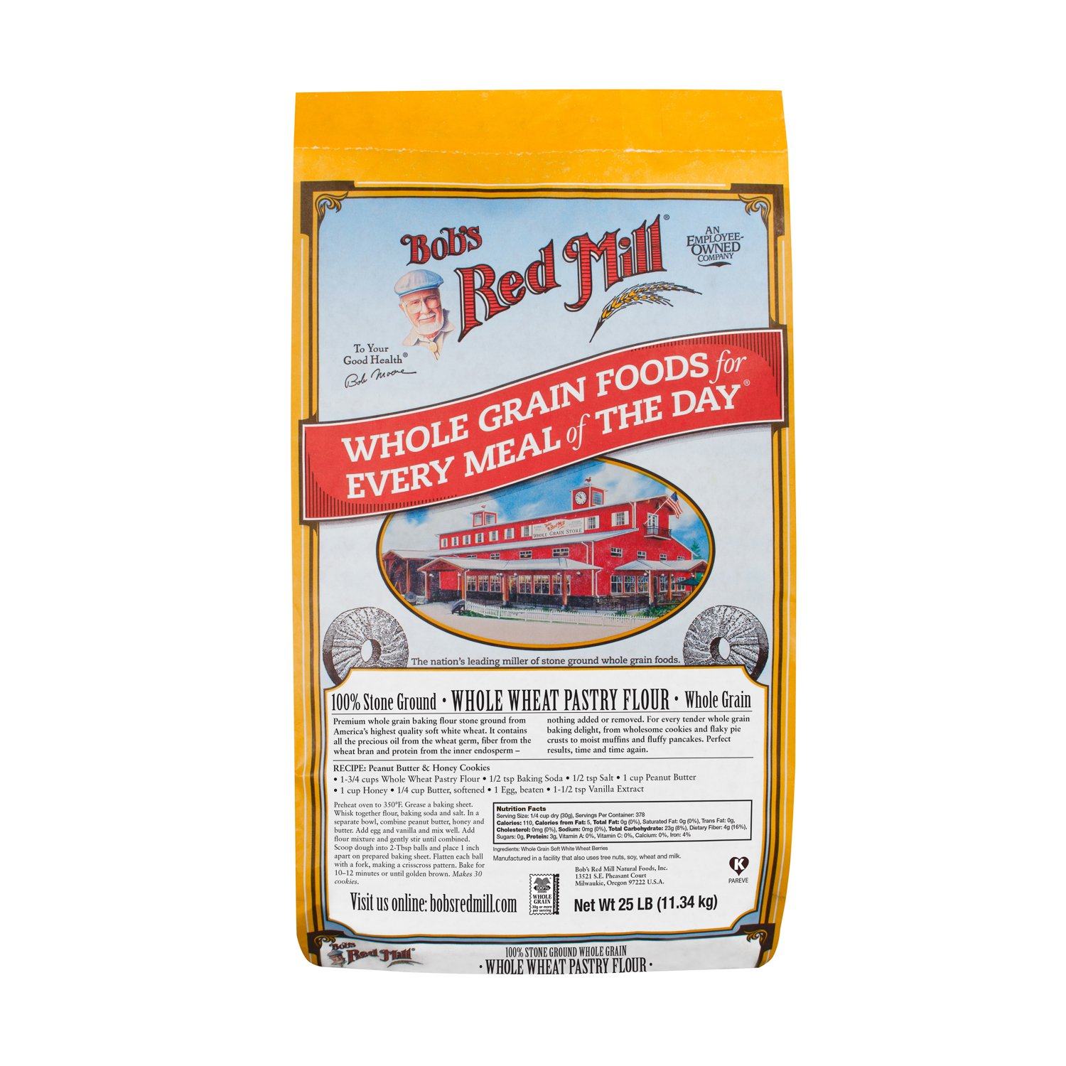 Bob's Red Mill Pastry Flour Bob's Red Mill Whole Wheat 25 Pound 