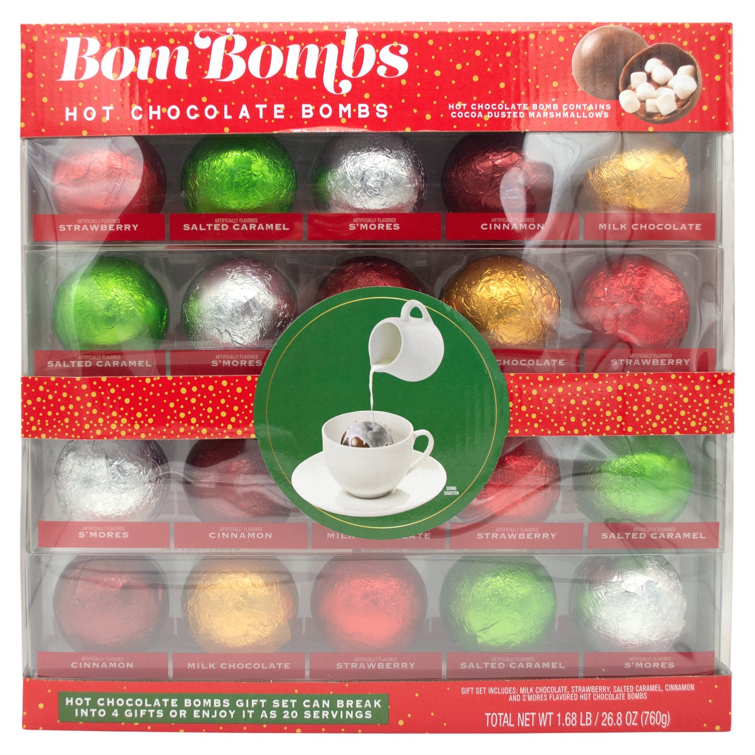 Bom Bombs Hot Chocolate Bombs Bom Bombs Variety 26.8 Ounce 