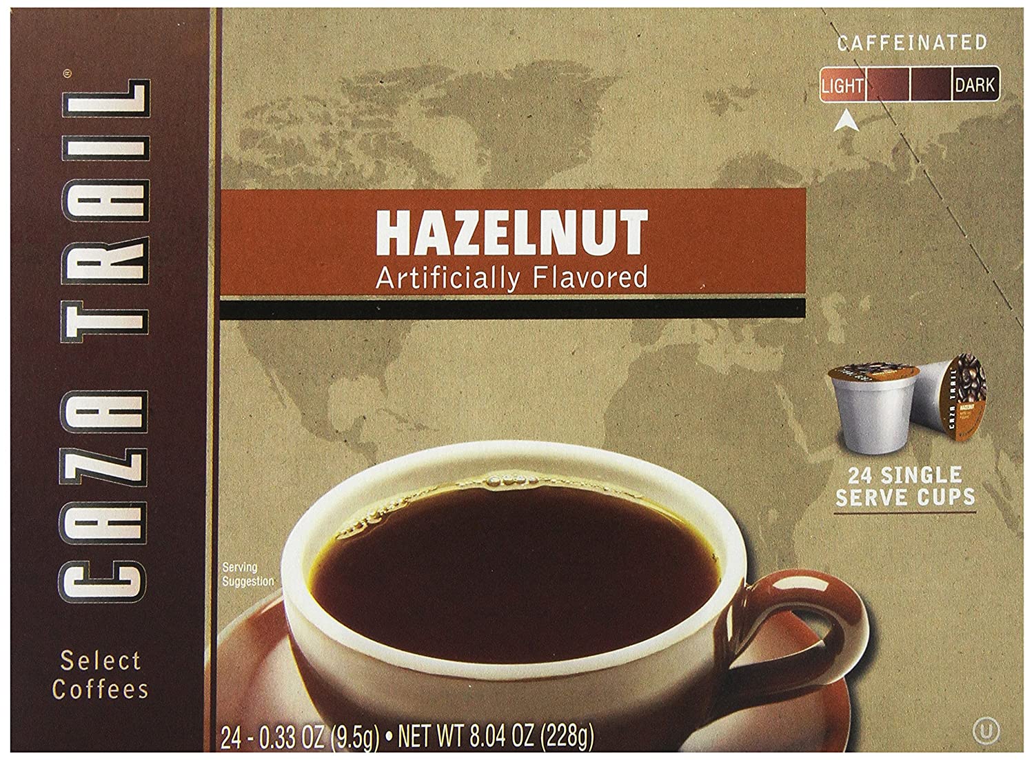 Caza Trail Coffee Pods, Hazelnut, Single Serve Caza Trail 