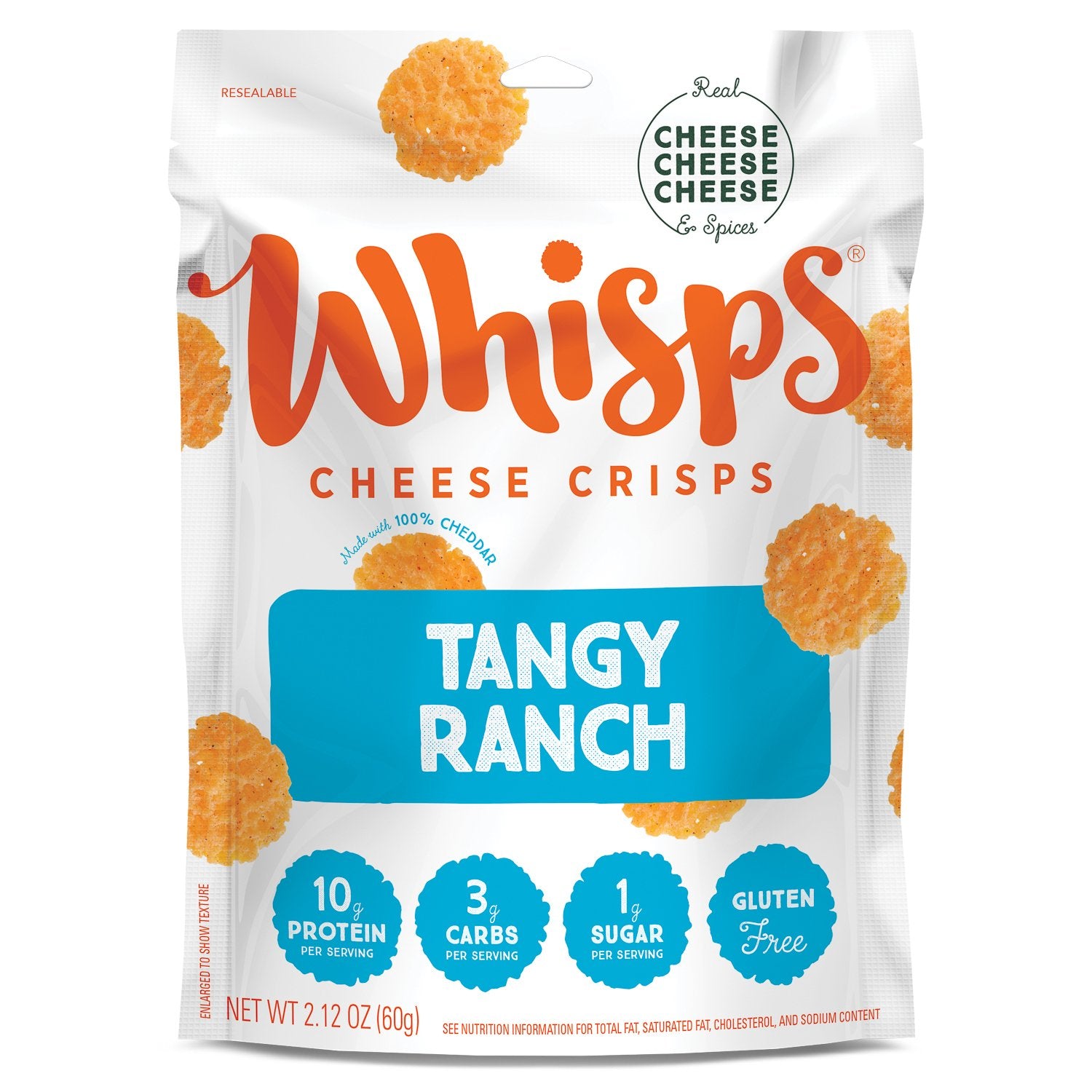 Cello Whisps Cheese Crisps Cello Tangy Ranch 2.12 Ounce 