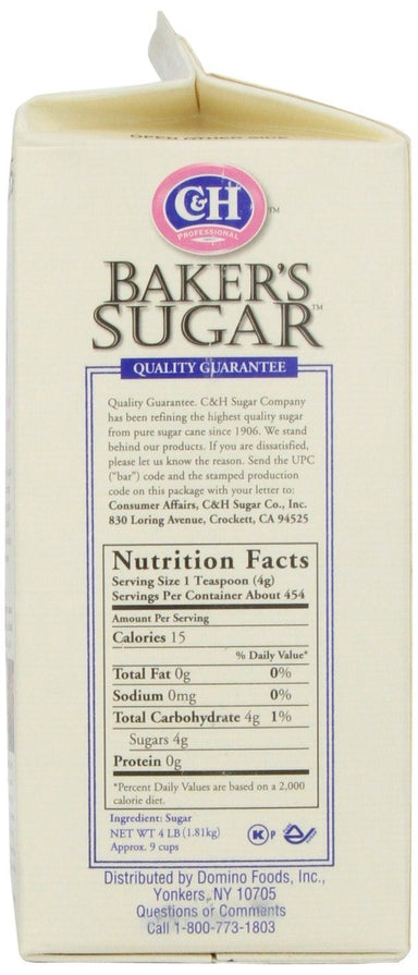 C&H Baker's Sugar, Ultrafine Pure Cane Sugar C&H 