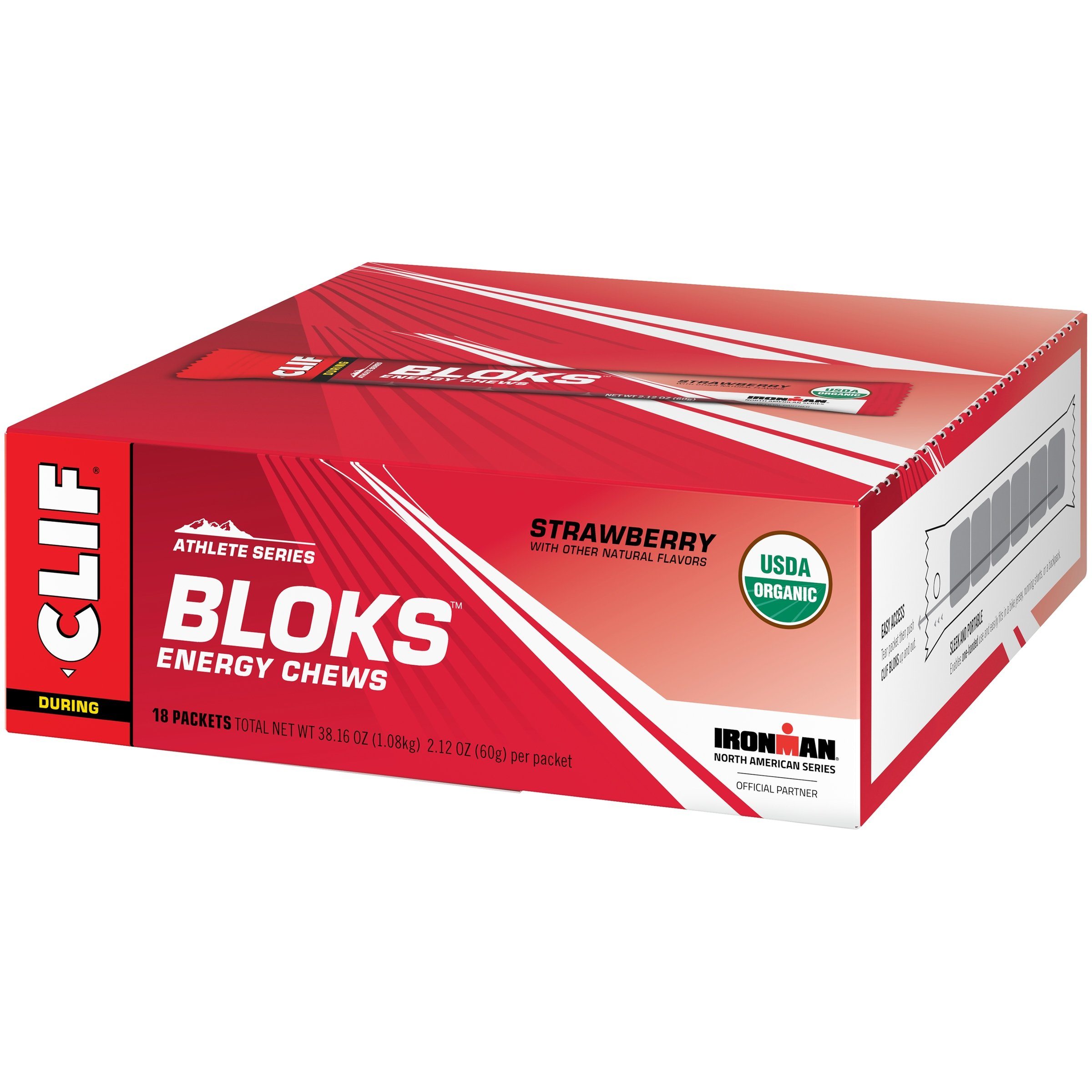 CLIF BLOKS Energy Chews CLIF Strawberry 2.12 Oz-18 Count 