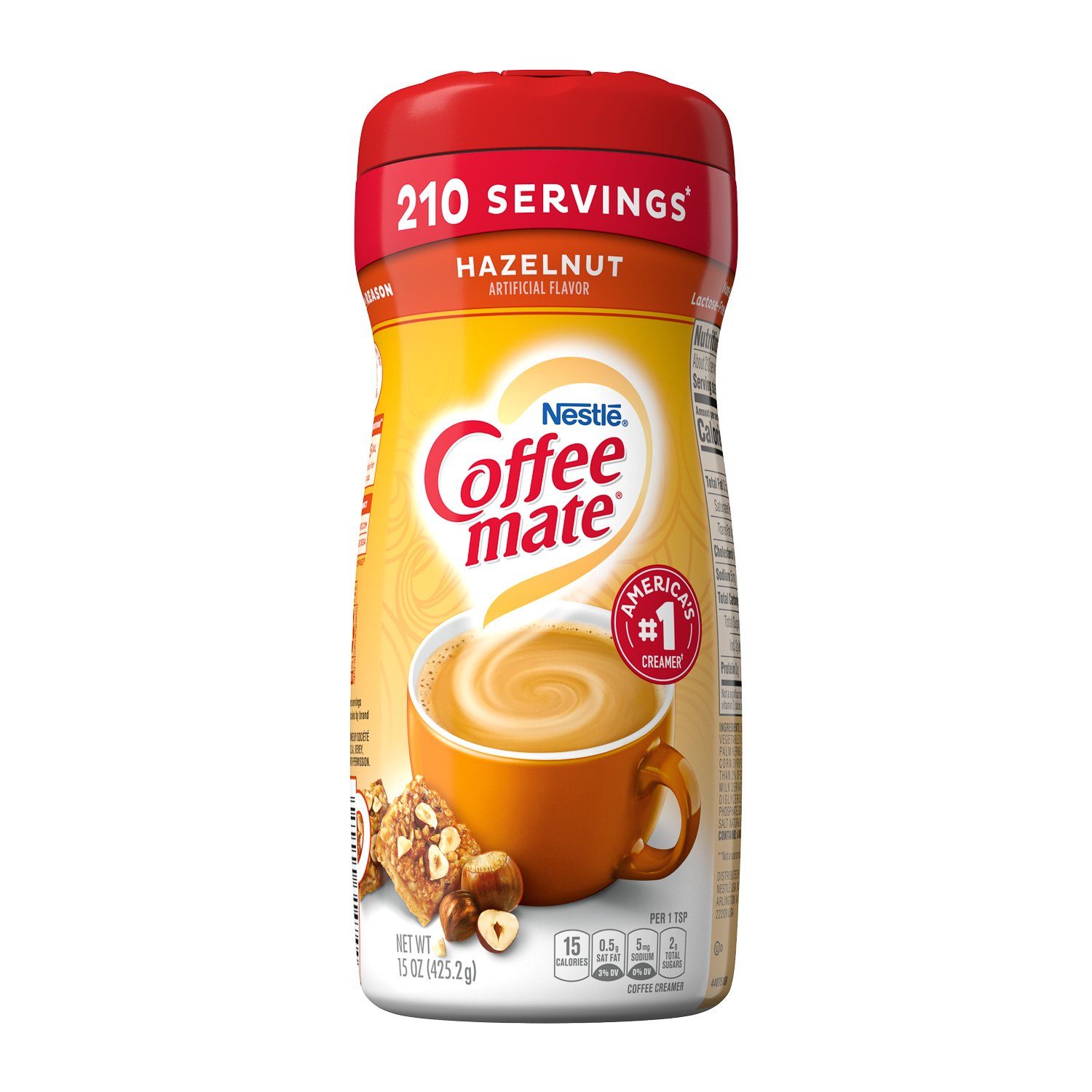 Coffee-mate Powder Creamer Nestle Hazelnut 15 Ounce 